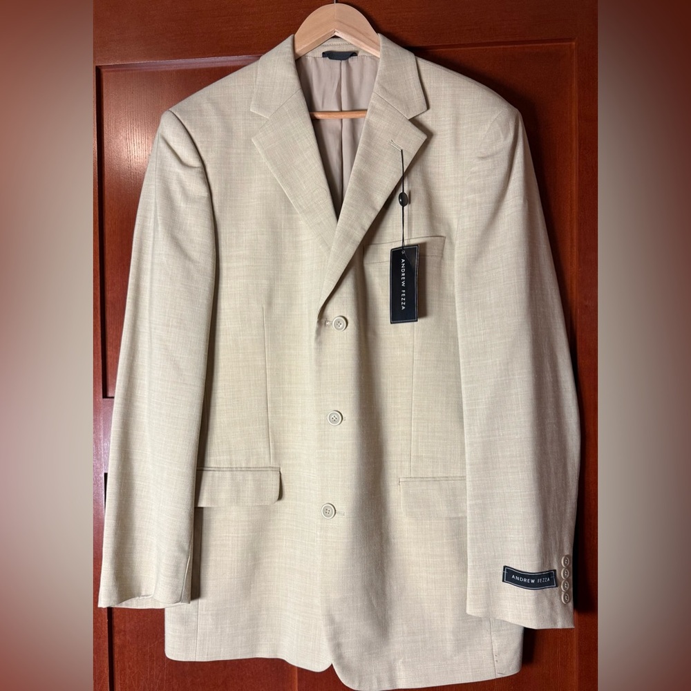 Andrew Fezza Cream Sport Coat Contemporary Cut NWT